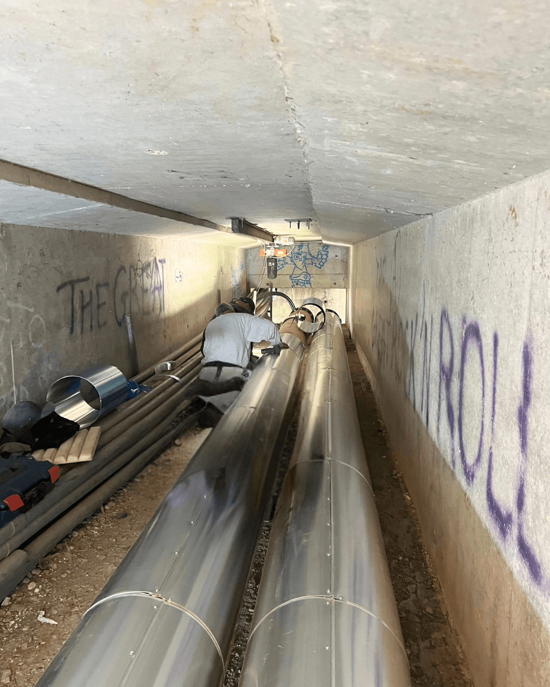 Isolation thermique des reseaux d'eau de la Marne vers le centre de traitement