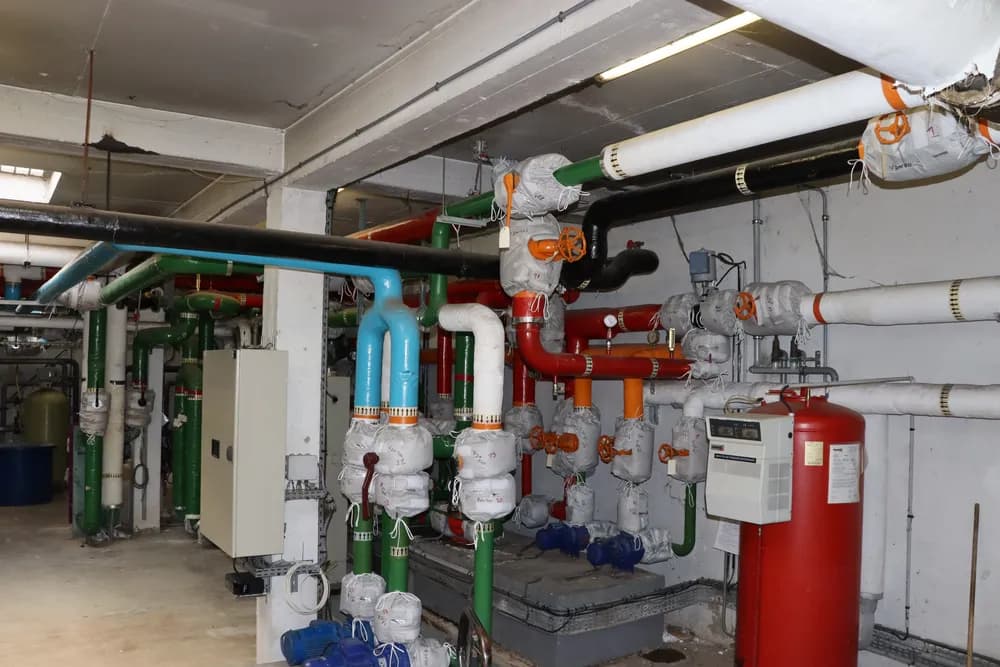 Vue générale de la chaufferie isolée — Résidence Bellevue, Le Mée-sur-Seine